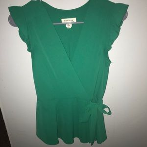 Green Tie-Waist Top